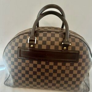 Louis Vuitton Brown Damier Ebene Travel Bag with Dark Brown Trim